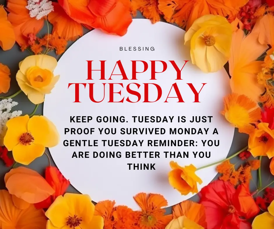 Tuesday blessings motivational quote about surviving Monday and staying strong